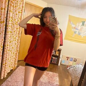 vintage adidas red graphic tee shirt
